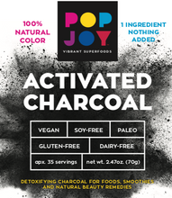 Activated Charcoal - POPJOY, blue spirulina, pink pitaya, activated charcoal, rainbow latte, vegan, vegan recipes